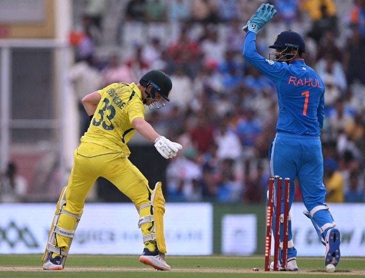 KL Rahul’s Lucky Stumping Gets Better Of Marnus Labuschagne In India vs Australia First ODI. Watch