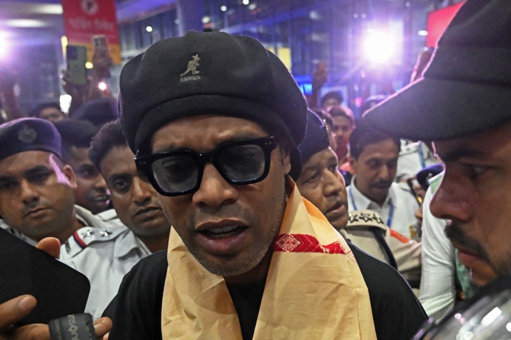 Brazilian Football Legend Ronaldinho Arrives In Kolkata, To Inaugurate A Durga Puja Pandal