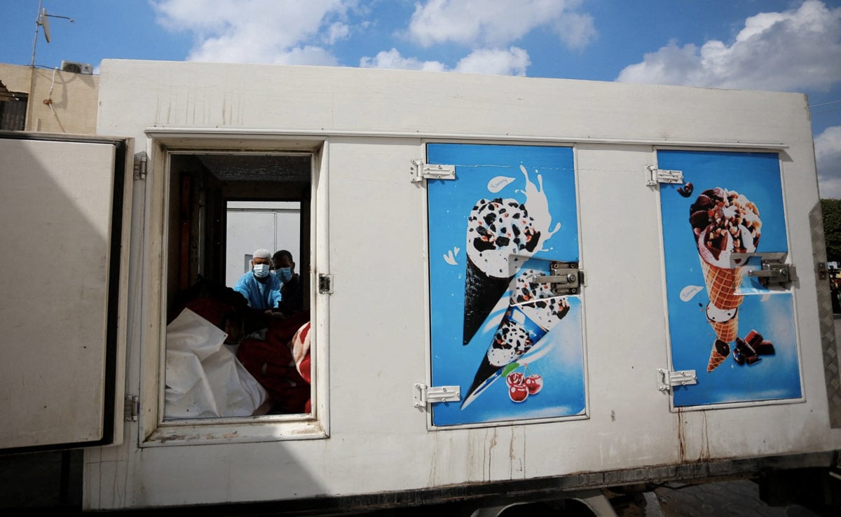 As Gaza Deaths Rise, Ice Cream Trucks Double Up As Morgues For Bodies
