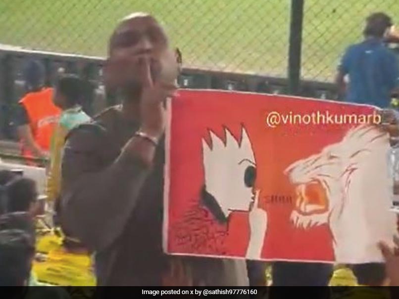 SRH Fan Mocks CSK Supporters With “Shush” Gesture During IPL 2024 Match. Watch