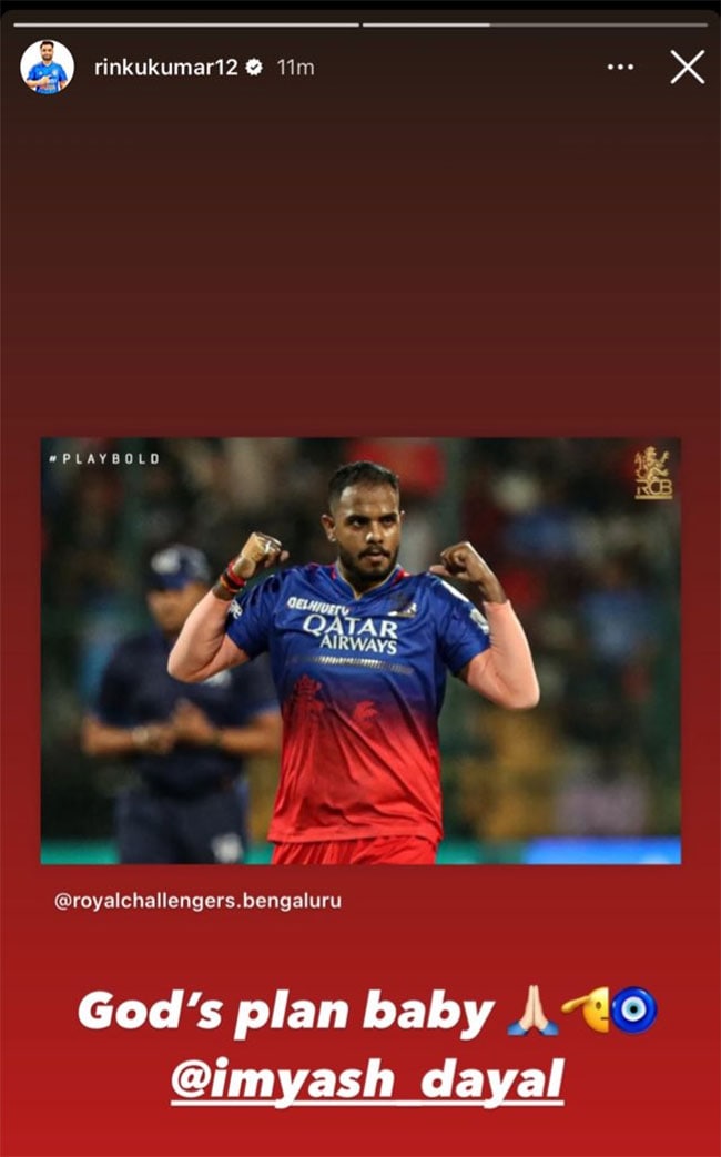 KKR’s Reaction On Rinku Singh’s Heartfelt Instagram Post For Yash Dayal Is Gold