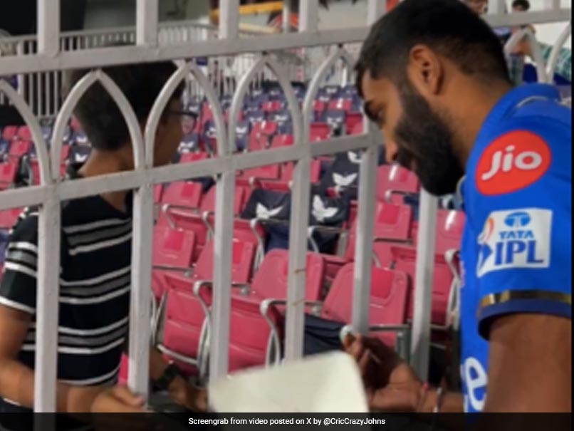 MI Pacer Jasprit Bumrah Wins Hearts With His Adorable Gesture For A Young Fan. Watch