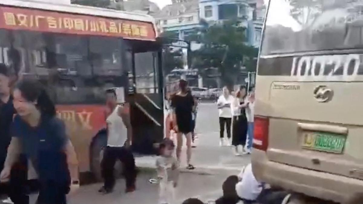 Bus crashes into students and parents in eastern China, killing 11 and injuring 13, police say