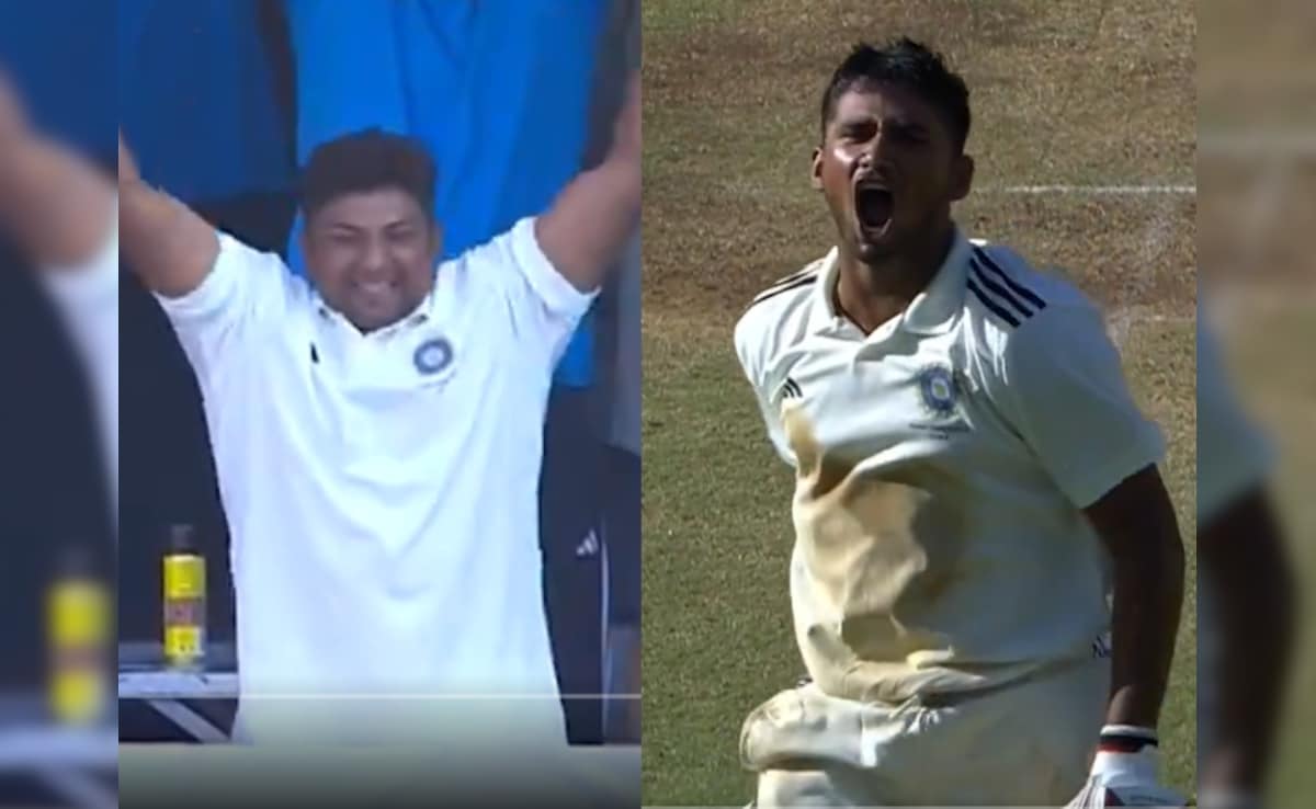 Sarfaraz Khan Can’t Keep Calm As Brother Musheer Khan Scores Century In Duleep Trophy. Watch