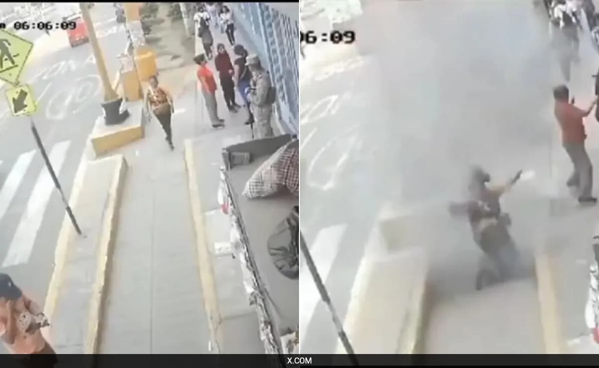 Woman Plunges Into Electrical Box During Sidewalk Blast In Peru