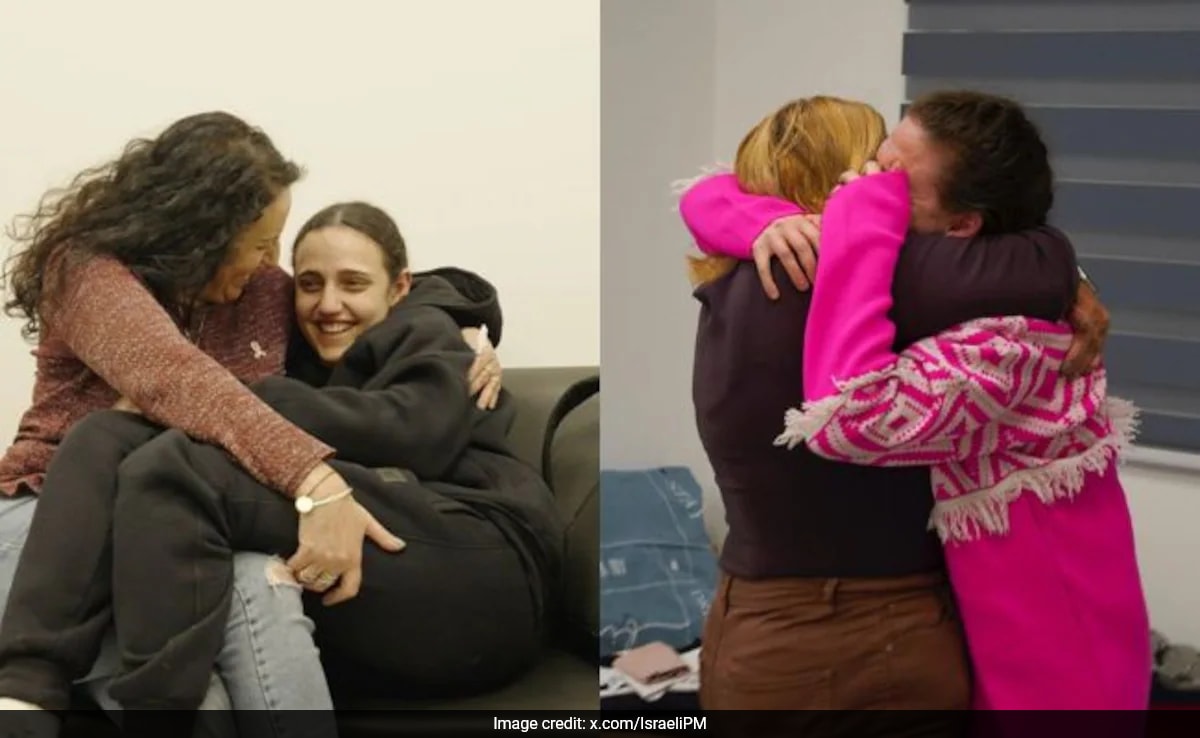 Moment When 3 Israeli Hostages Reunited With Families After 15 Months