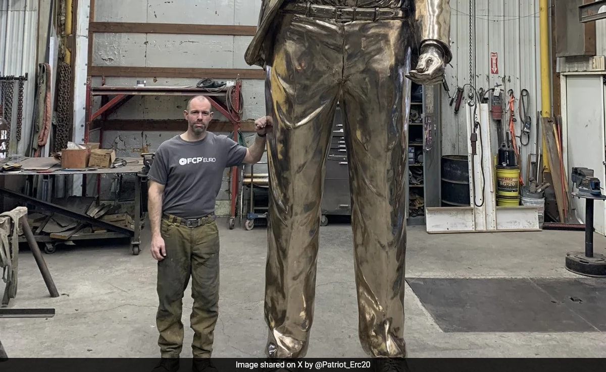 Donald Trump’s Iconic Fist Pump Moment Captured In Giant Bronze Statue