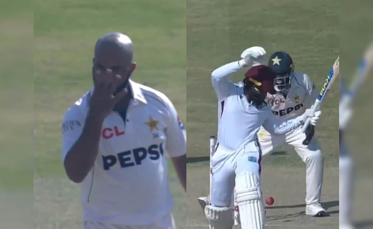 West Indies Star’s Priceless Reaction As Pakistan Spinner Sajid Khan Sledges Him During 2nd Test. Watch