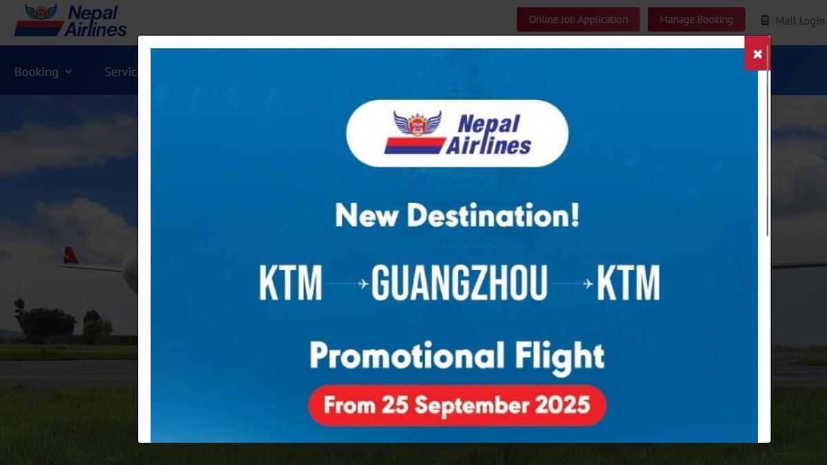 Nepal’s national carrier to commence direct flight to Guangzhou, China