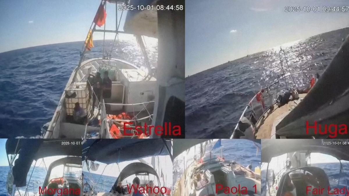 Activists aboard Gaza-bound aid flotilla say the Israeli navy has begun intercepting their vessels