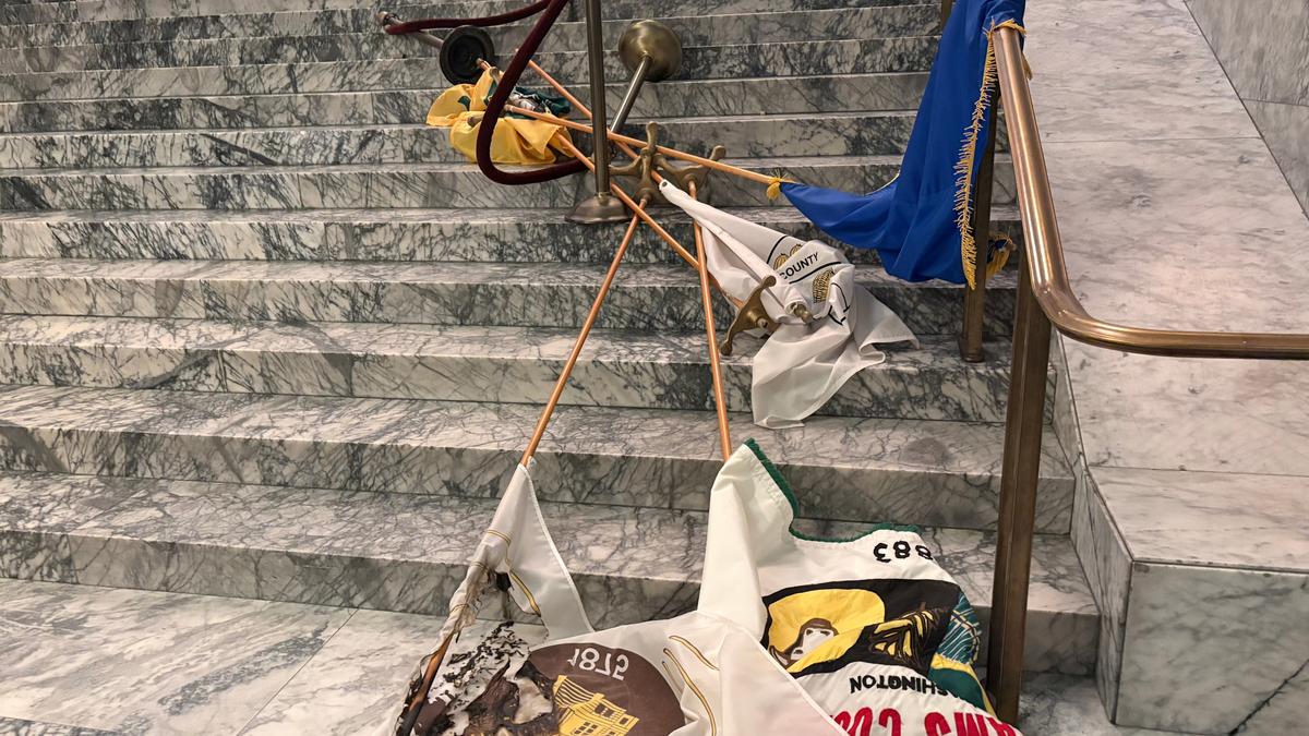 Intruder with mental health issues vandalises Washington state Capitol