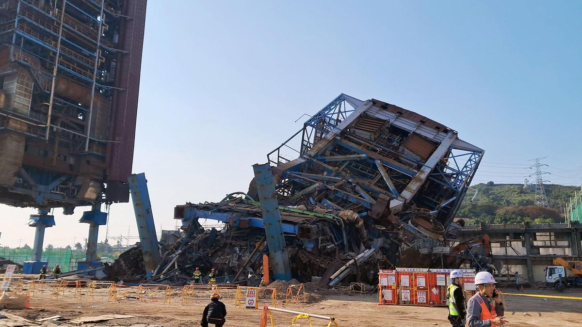 At least 1 dead, 6 trapped as structure collapses at decommissioned South Korean power plant