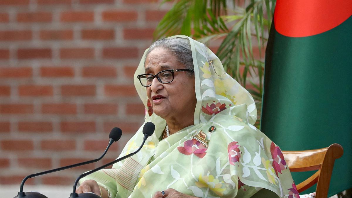 Bangladesh’s ousted leader Hasina denounces the upcoming election from her exile in India
