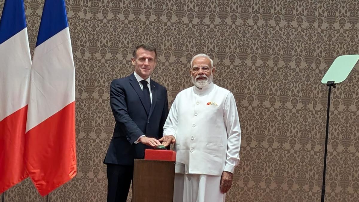 PM Modi and France President Macron hold talks in Mumbai