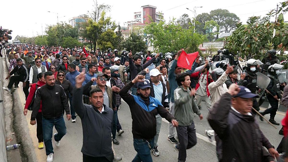 Nepali protesters demand release of detained former PM Sharma Oli