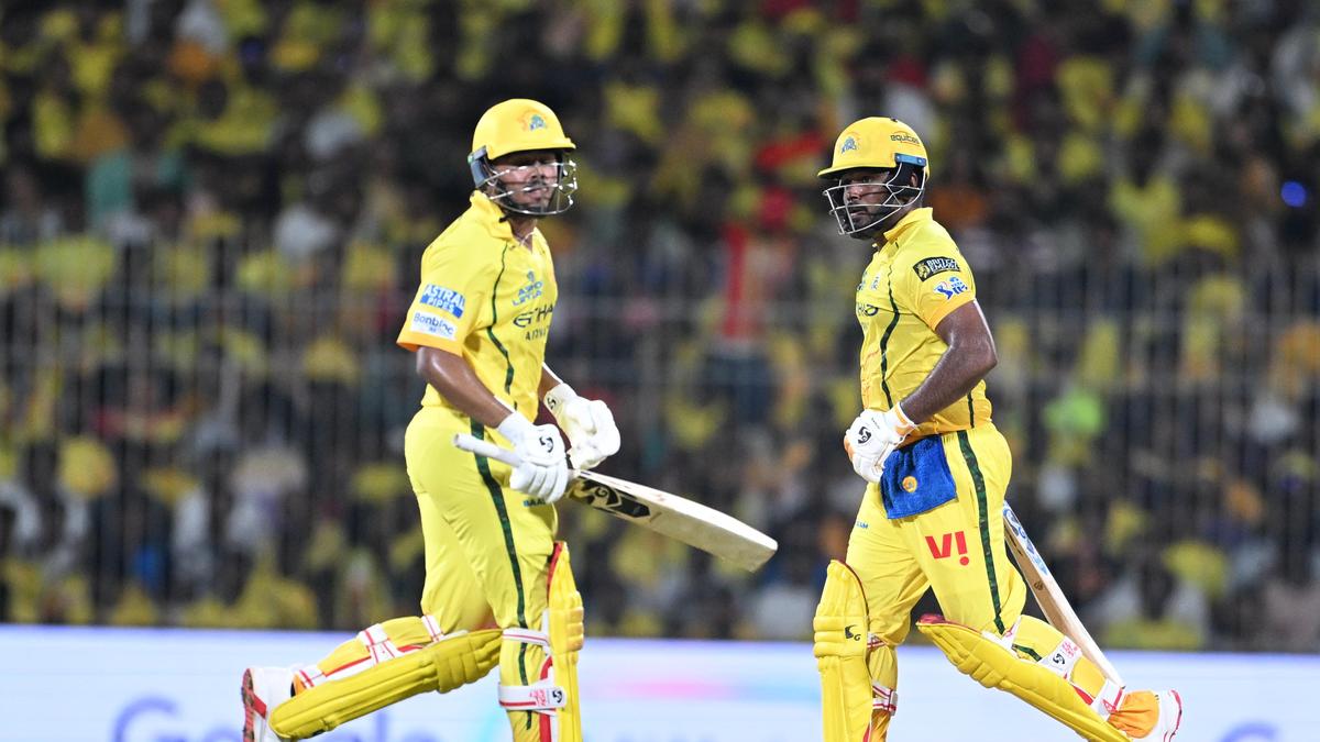 IPL 2026 DC vs CSK | Samson’s hundred and Mhatre’s fifty guide CSK to 212/2 against DC