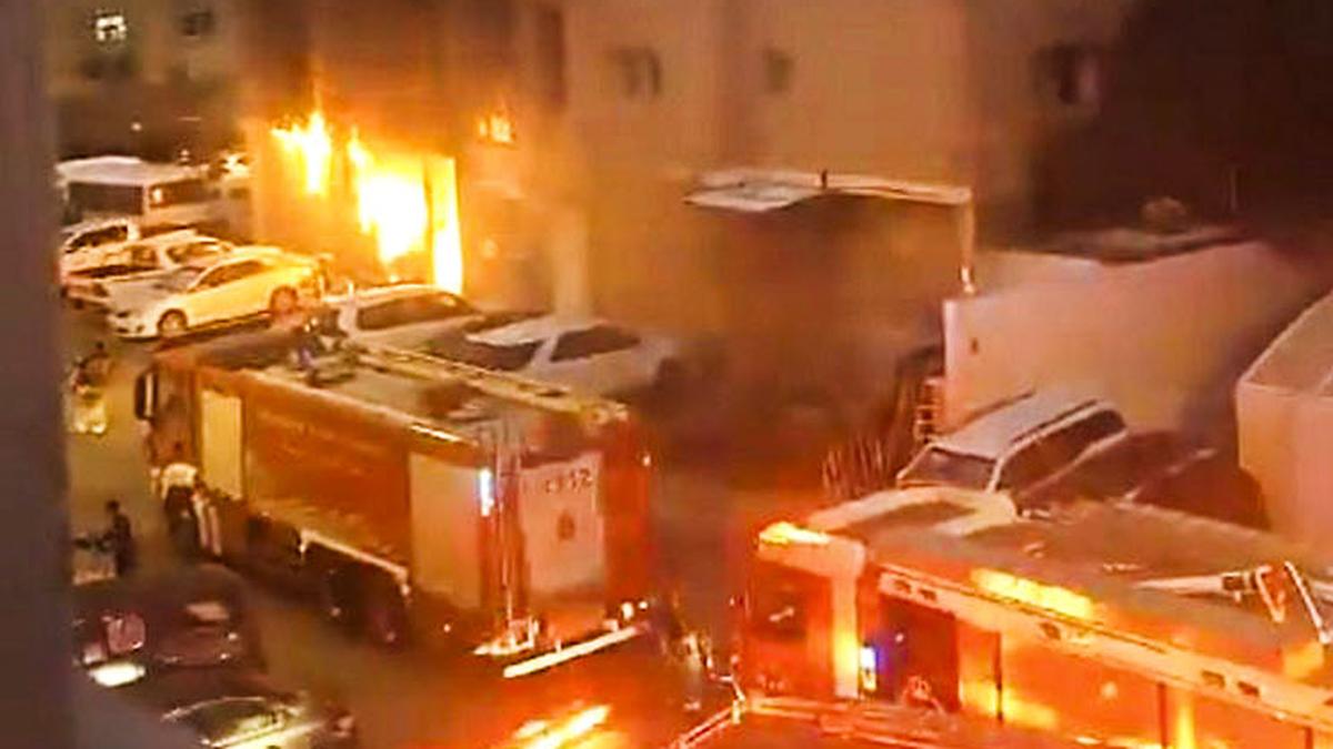 Kuwait fire: Malayali volunteers offer aid to the relatives and friends of the victims of a massive fire at Manqaf in Kuwait