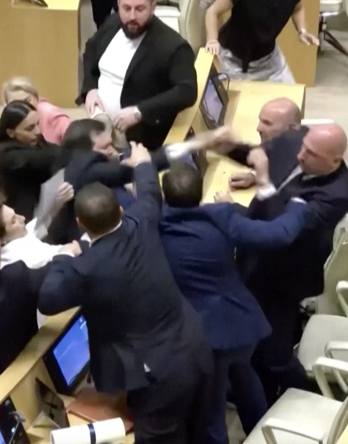Watch: Fistfight breaks out in Georgian Parliament