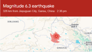 Magnitude 6.3 earthquake strikes Qinghai in northwest China