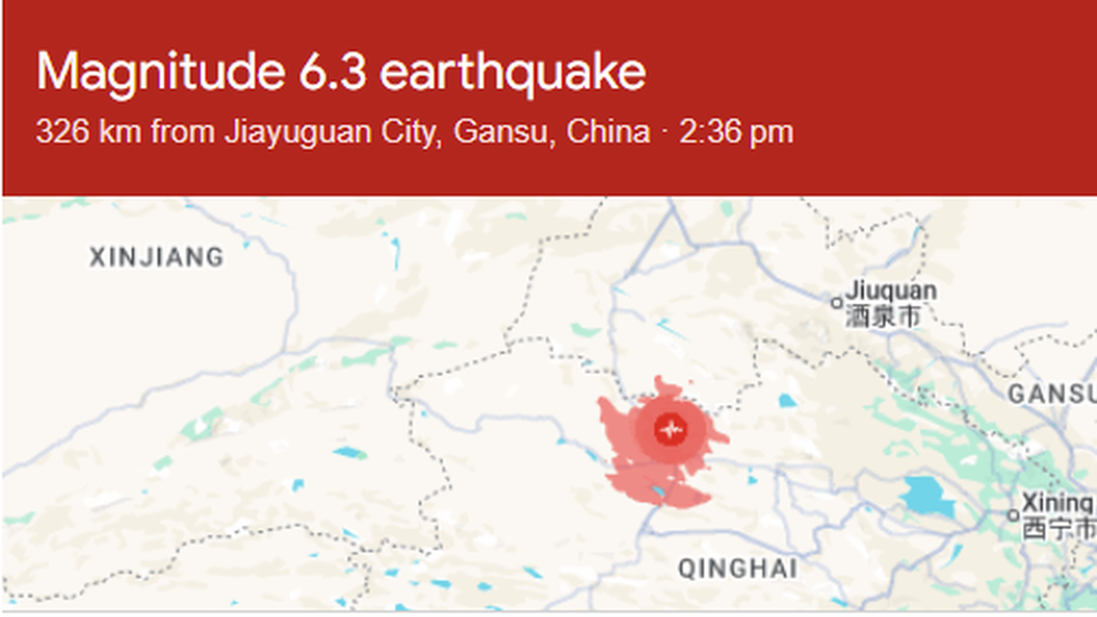 Magnitude 6.3 earthquake strikes Qinghai in northwest China
