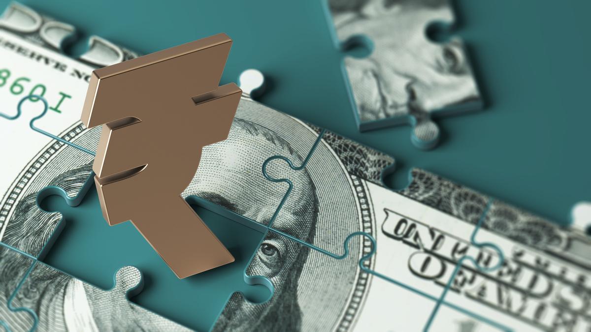 Rupee falls 56 paise to close at 95.74 against U.S. dollar
