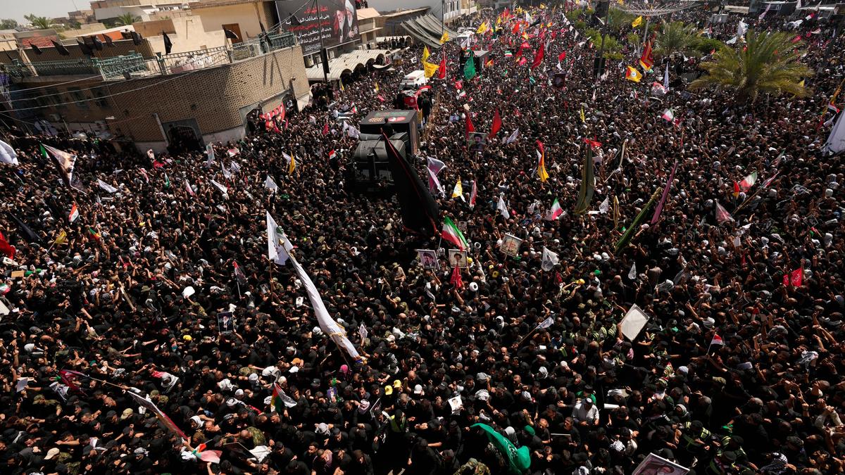 Funeral prayers in Iraq for Iranian supreme leader commence after body arrives in holy city
