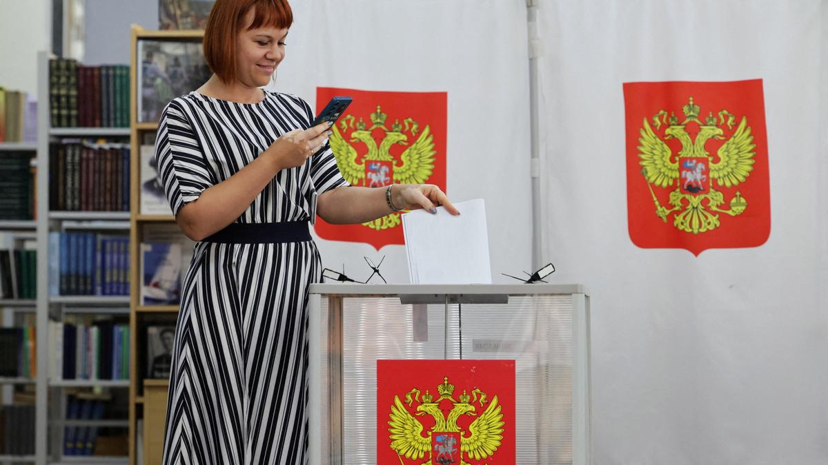 Russia says destroyed dozens of Ukrainian drones as polling stations open