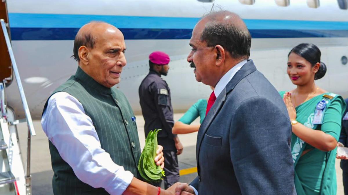 Rajnath Singh arrives in Sri Lanka for three-day visit