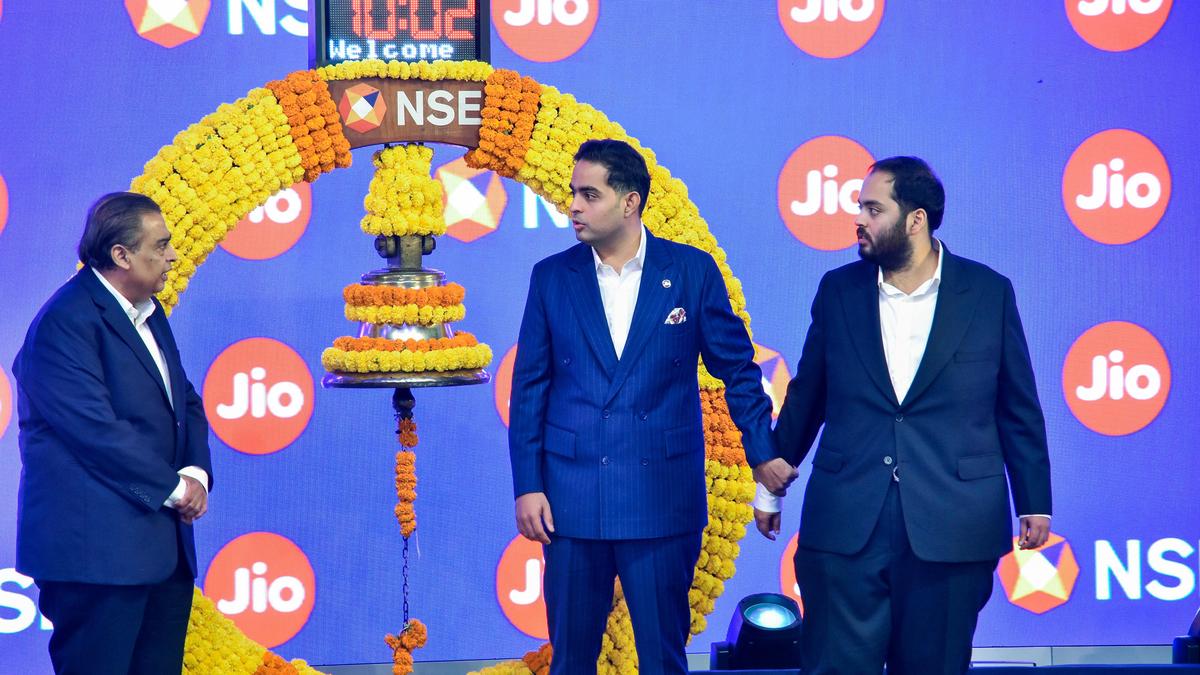 Jio Platforms debuts at 21% premium as Sensex slides; valuation tops ₹12 lakh crore