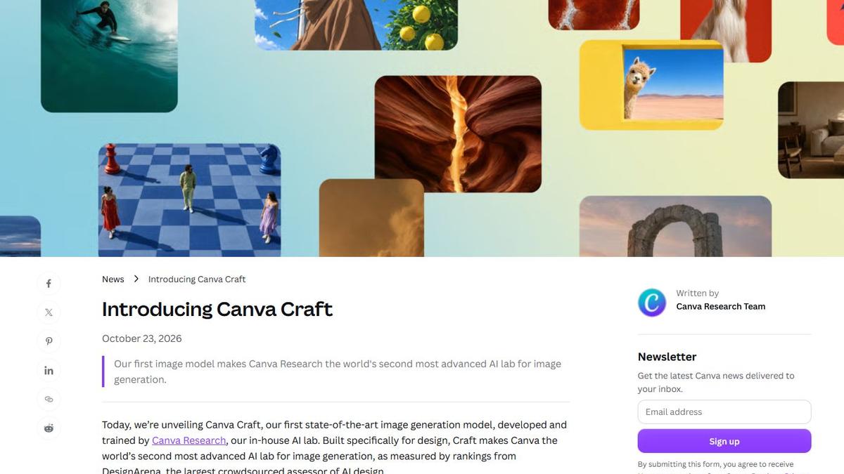 Canva launches Craft, its first in-house image generation model